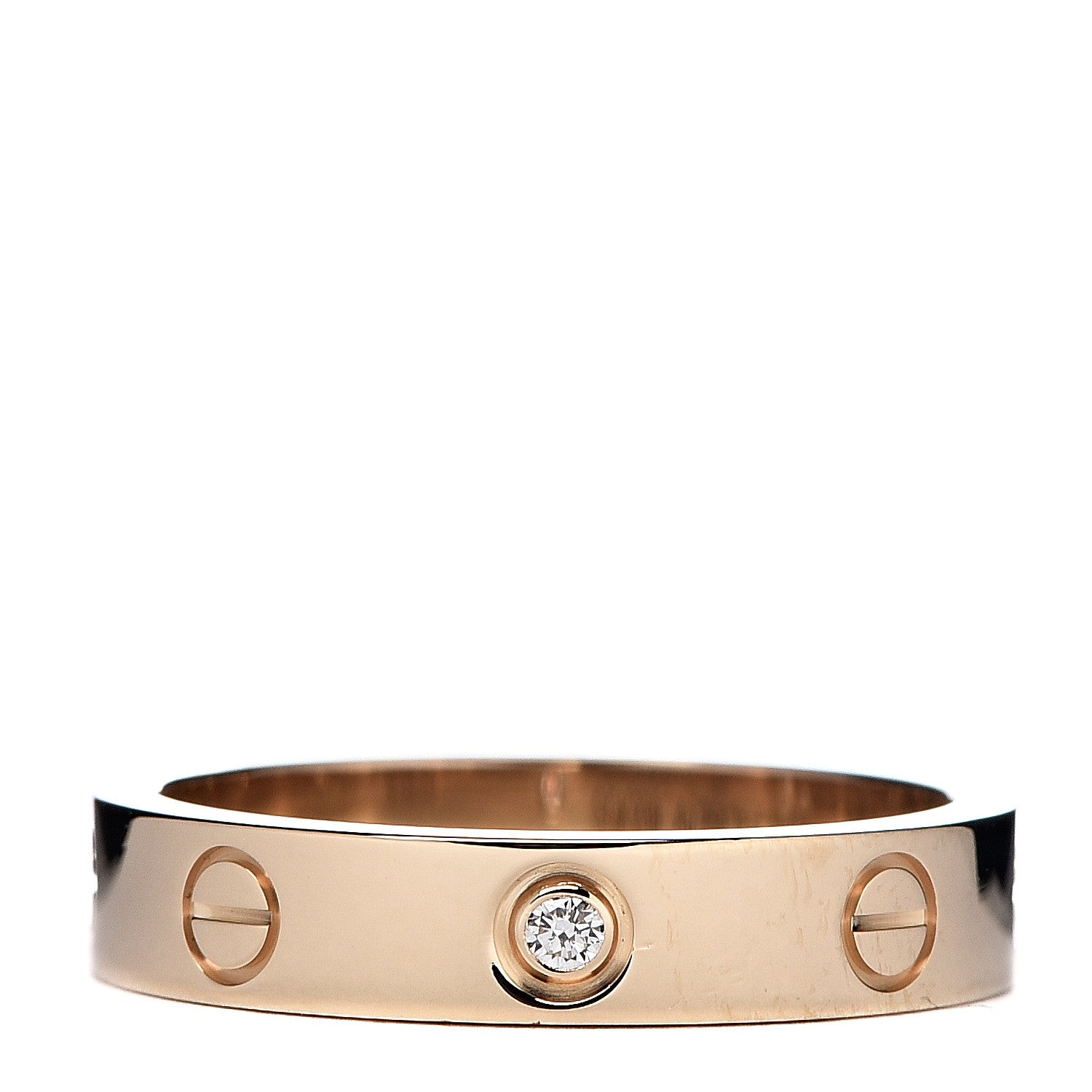 Cartier 18K Yellow Gold Diamond 4mm LOVE Wedding Band Ring 53 6.25 1 of 5