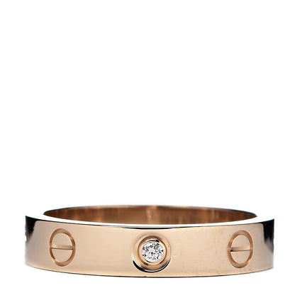 Cartier 18K Yellow Gold Diamond 4mm LOVE Wedding Band Ring 53 6.25 1 of 5