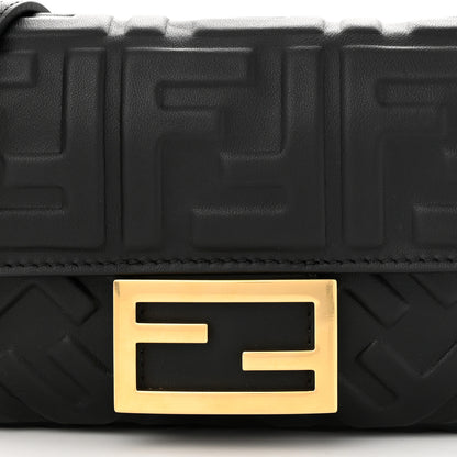 Fendi Nappa FF 1974 Embossed Mini Baguette Black 8 of 11