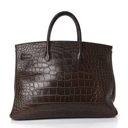 Hermes Matte Alligator Birkin 40 Chocolate 4 of 35