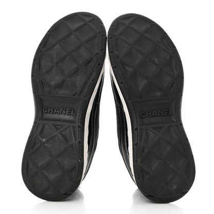 Chanel Velvet Calfskin Mixed Fibers CC Sneakers 37 Black 5 of 9
