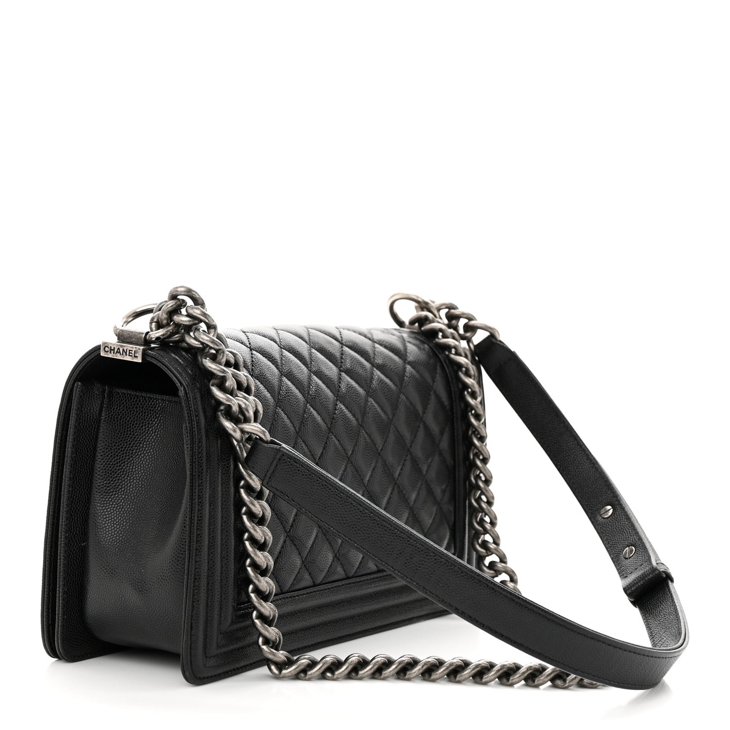 Caviar Quilted Medium Boy Flap Black