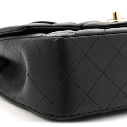Chanel Lambskin Quilted Mini Top Handle Rectangular Flap Black 9 of 10
