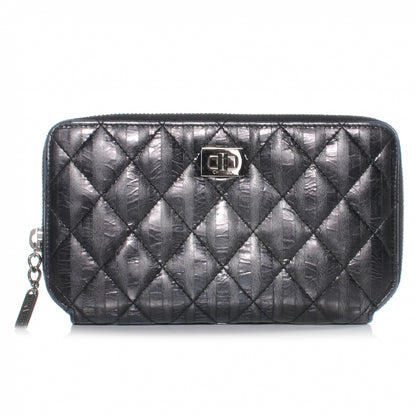 Chanel Striped Reissue Wallet Metallic Black (dup see below do not paid or add to acct) 1 of 9