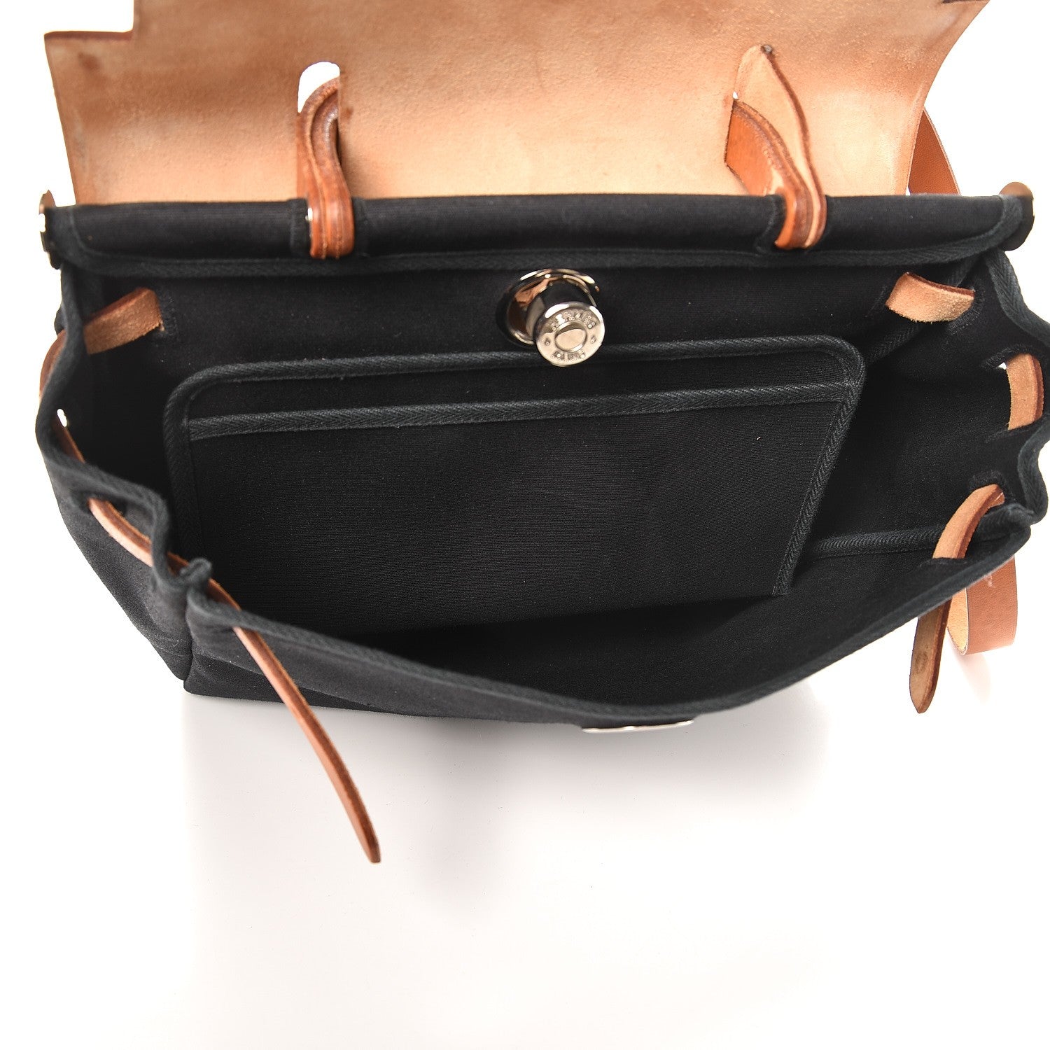 Hermes Toile Vache Calfskin Herbag 30 PM Bag Black 5 of 11