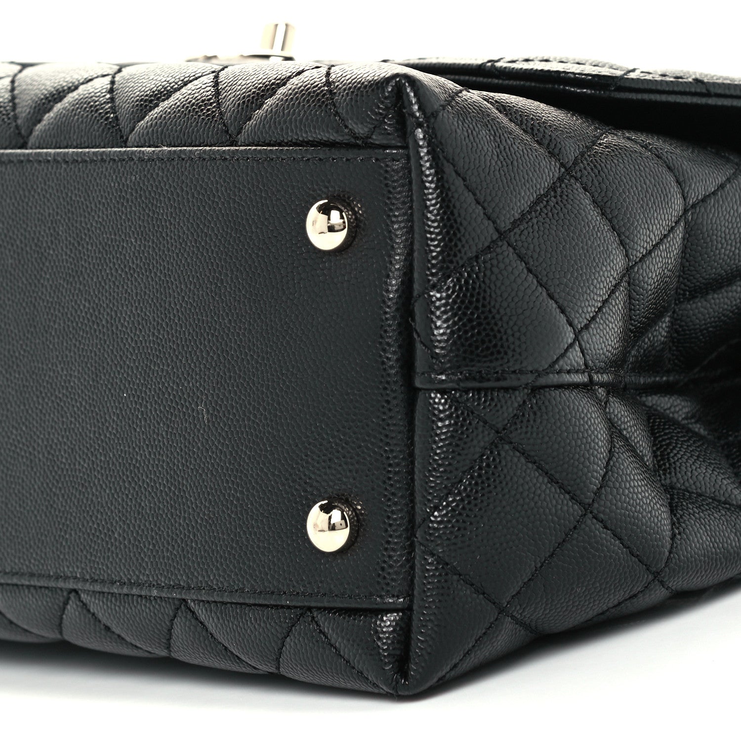 Chanel Caviar Lizard Quilted Small Coco Handle Flap Black 11 of 11
