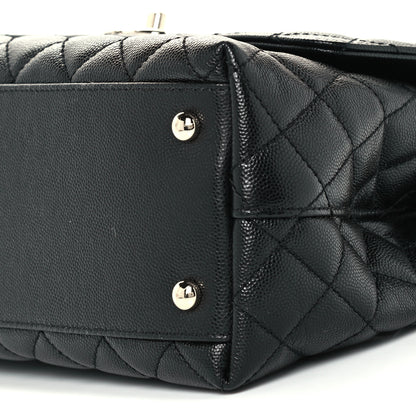Chanel Caviar Lizard Quilted Small Coco Handle Flap Black 11 of 11