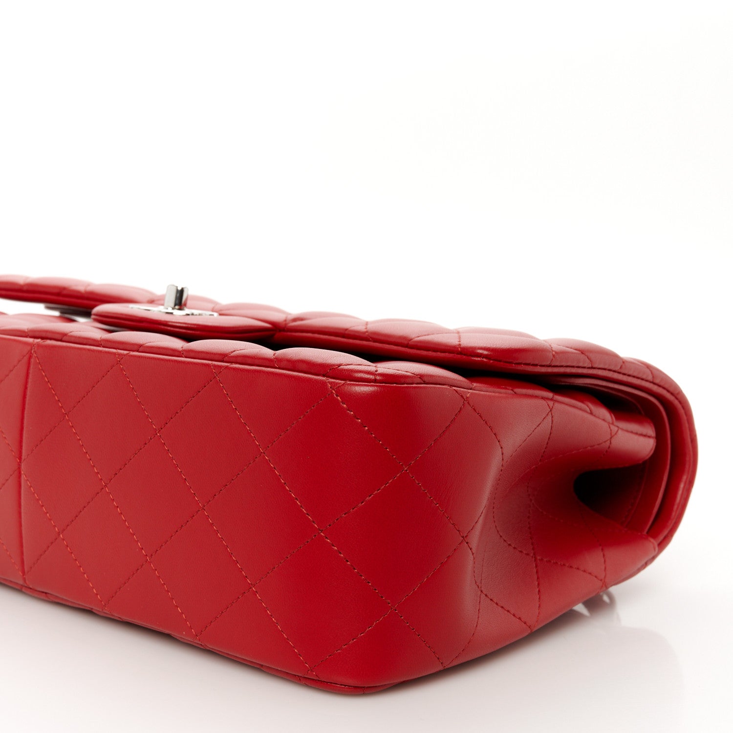 Chanel Lambskin Quilted Jumbo Double Flap Red 11 of 12