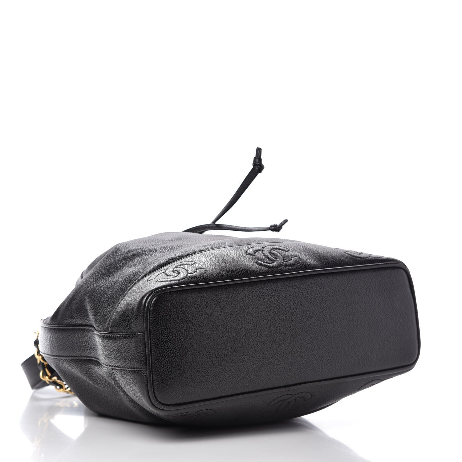 Chanel Caviar CC Drawstring Shoulder Bag Black 5 of 10