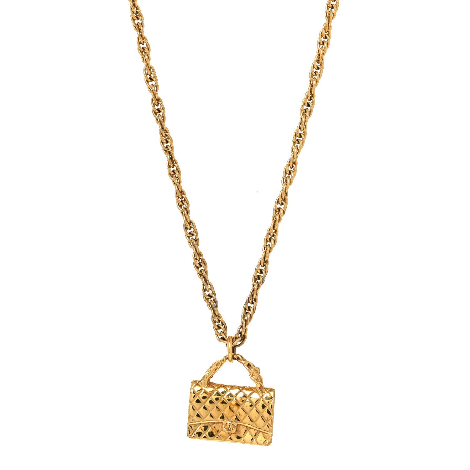 Chanel 2.55 Flap Bag Necklace Gold 1 of 7