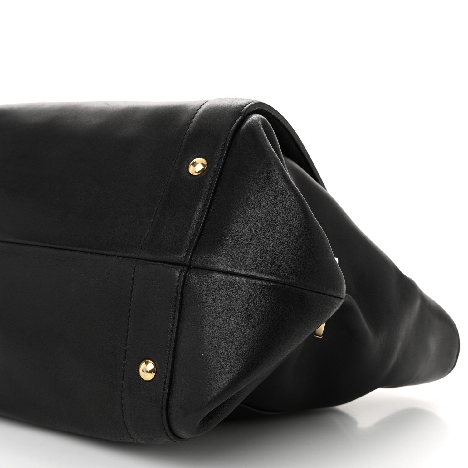 Salvatore Ferragamo Calfskin Trifolio Shopping Tote Black 10 of 10