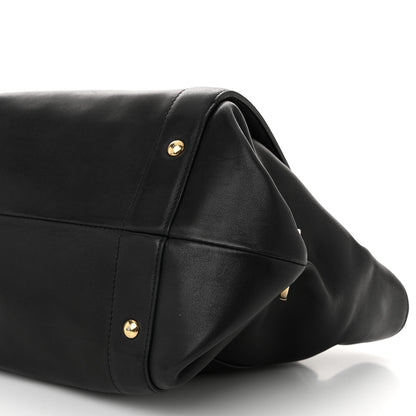 Salvatore Ferragamo Calfskin Trifolio Shopping Tote Black 10 of 10
