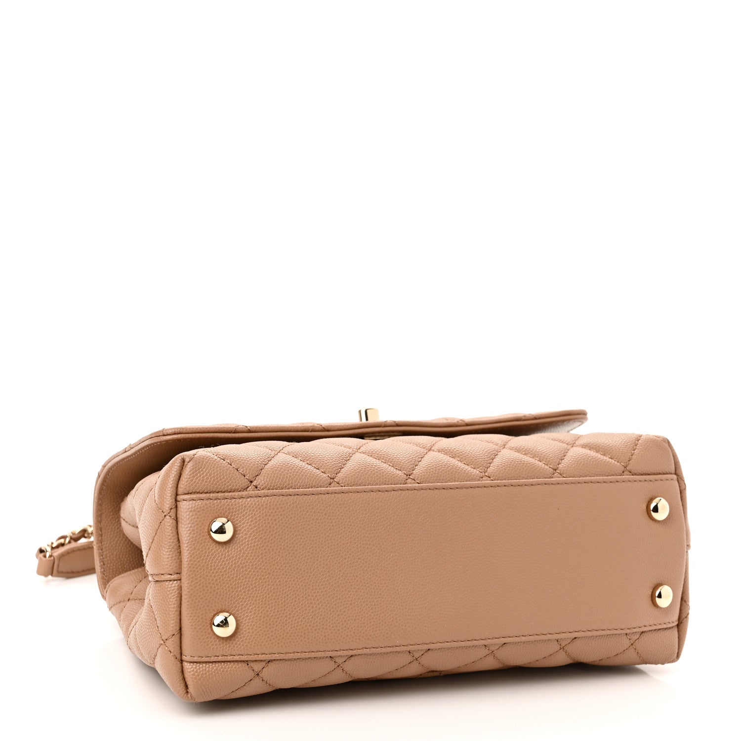 Chanel Caviar Quilted Mini Coco Handle Flap Beige 4 of 10