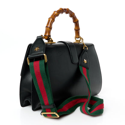 Gucci Calfskin Bamboo Web Large Dionysus Top Handle Bag Black Bright Evergreen Hibiscus Red 2 of 10
