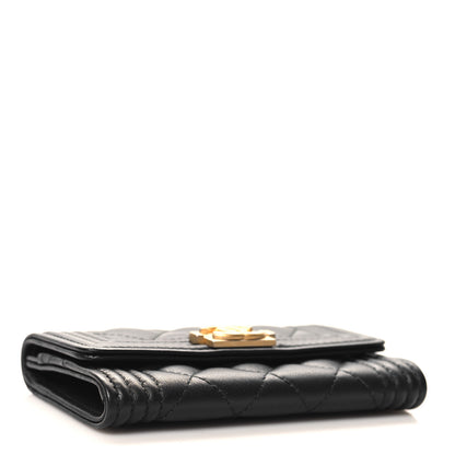 Chanel Lambskin Quilted Boy Flap Card Holder Black 4 of 9