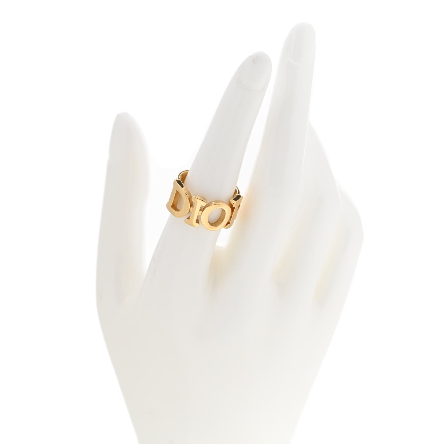 Christian Dior Metal Logo Ring L 53 6.25 Gold 2 of 5