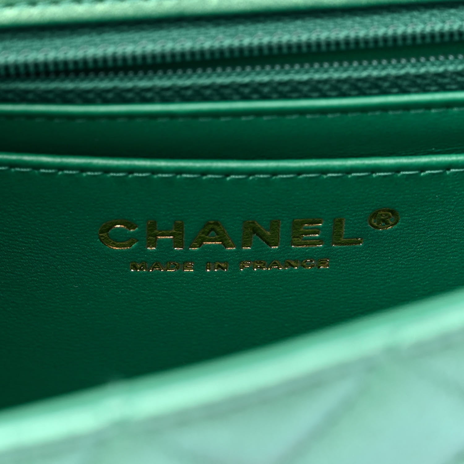Chanel Iridescent Calfskin Quilted Mini Rectangular Flap Green 6 of 11