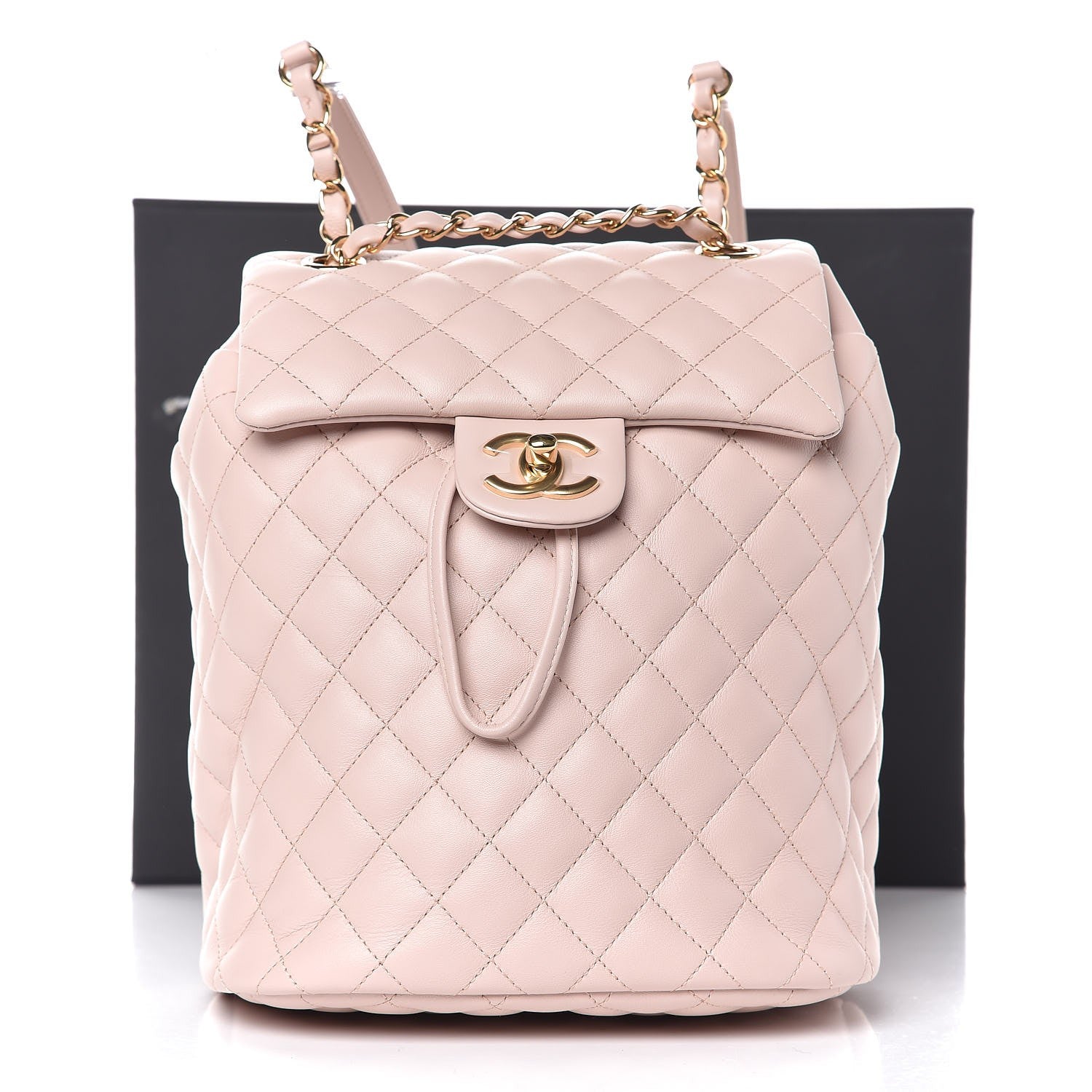 Chanel Calfskin Quilted Small Urban Spirit Backpack Beige 8 of 8
