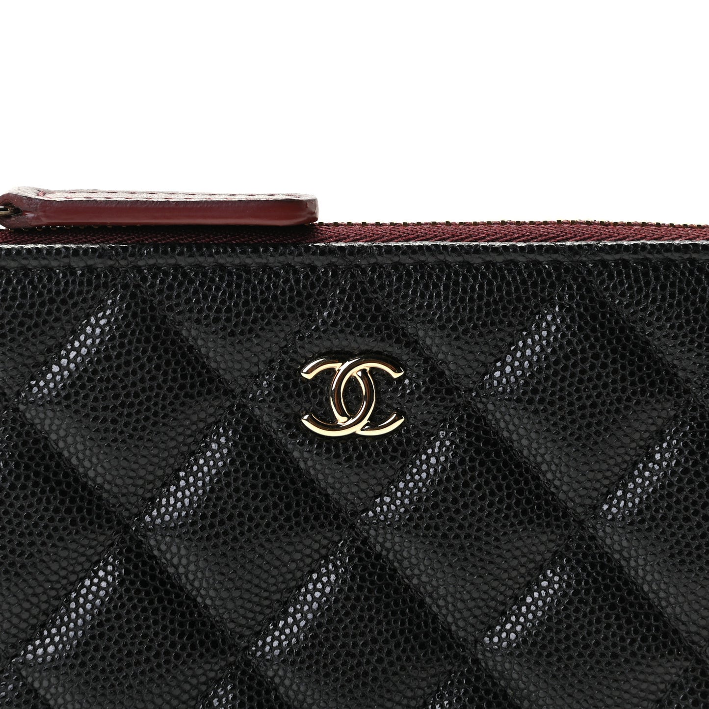 Caviar Quilted Small Cosmetic Case Black