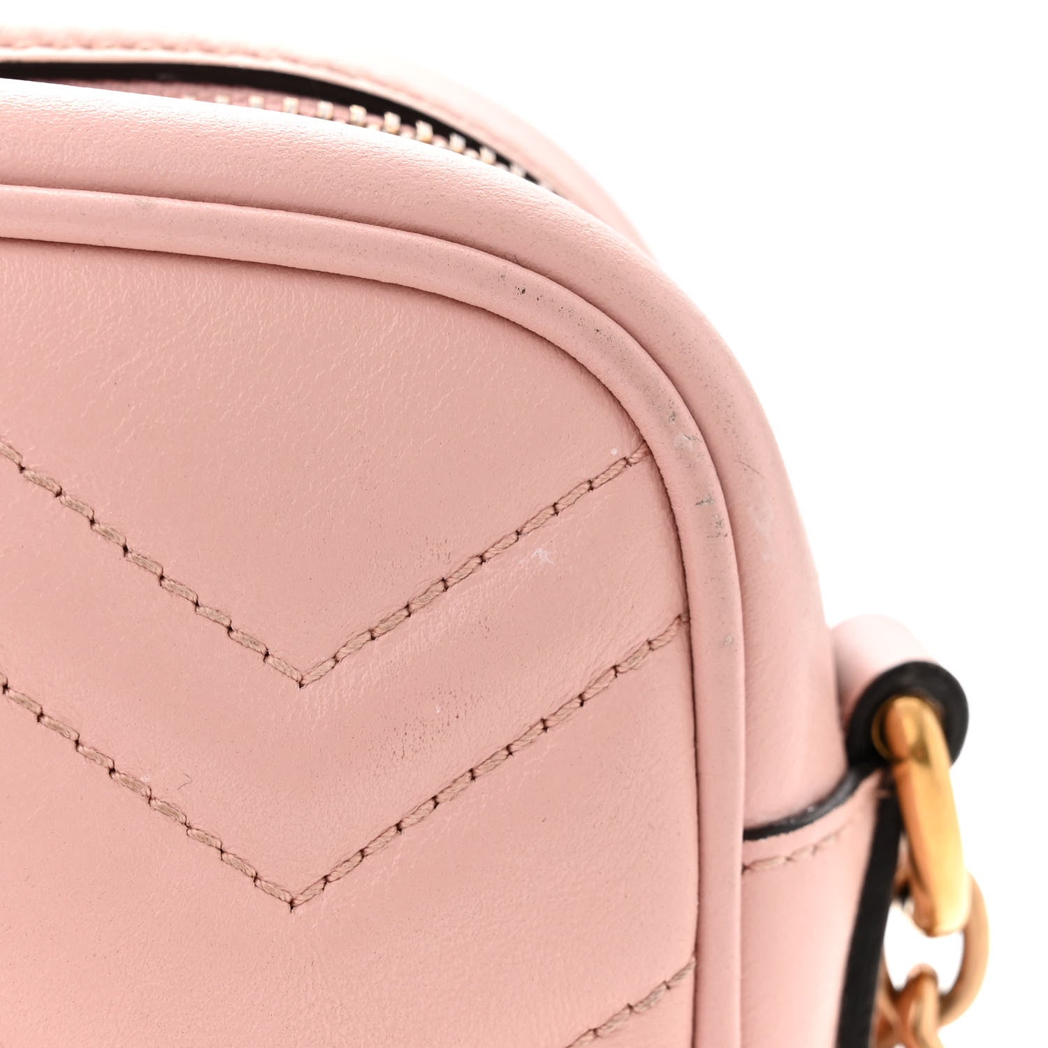 Gucci Calfskin Matelasse Mini GG Marmont Chain Shoulder Bag Perfect Pink 17 of 17