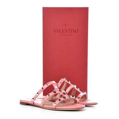 Valentino Garavani Nappa Rockstud Caged Flat Slide Sandals 37 Paradise Rose 9 of 9