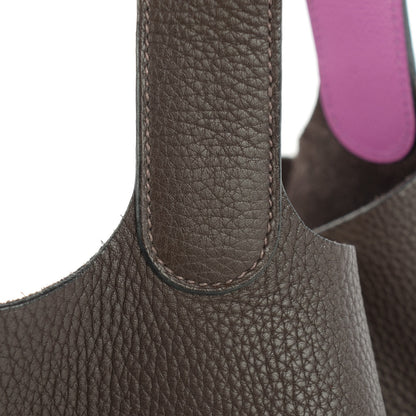 Hermes Taurillon Clemence Epsom Eclat Picotin GM Ebene Cyclamen 13 of 14