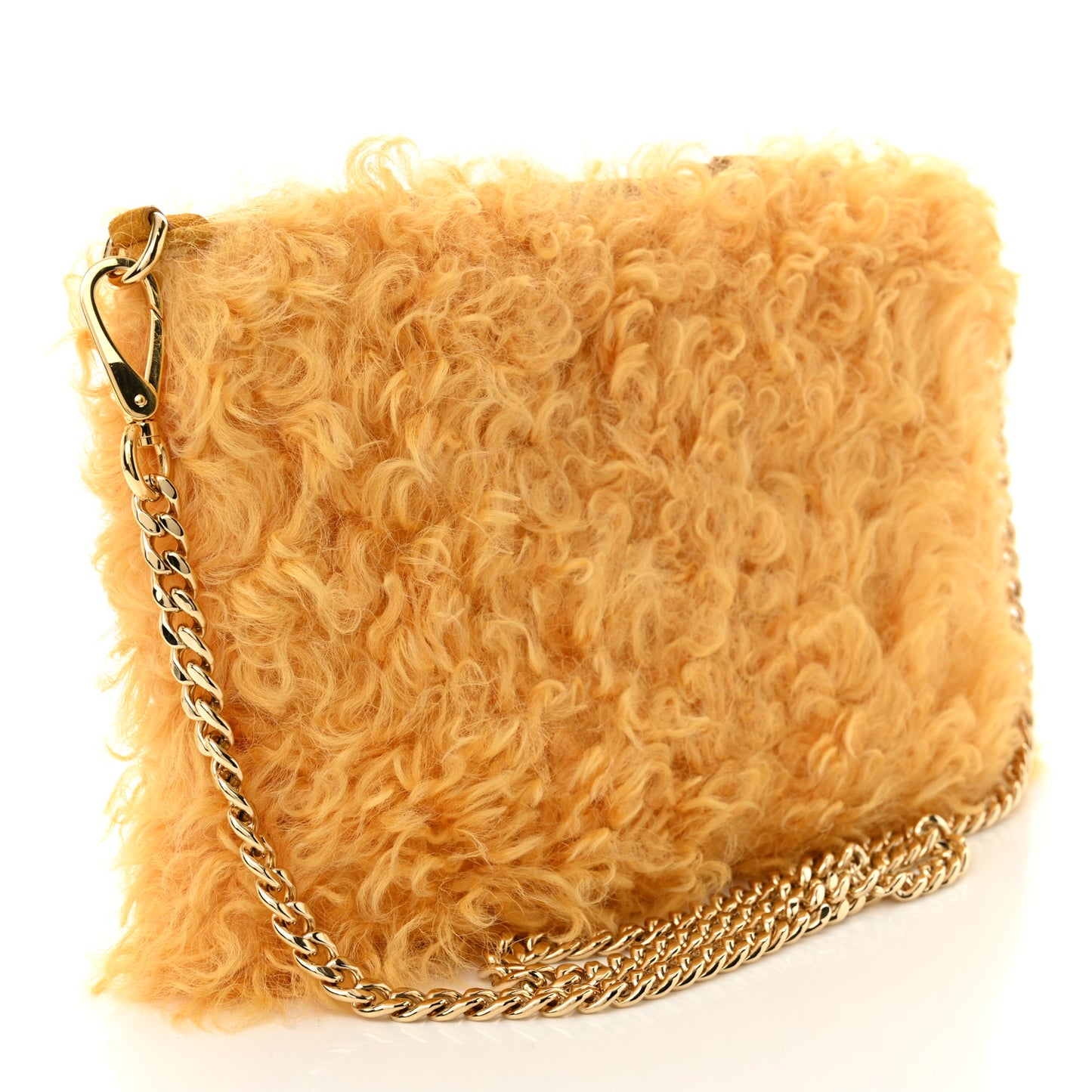 Montone Shearling Logo Crossbody Topazio