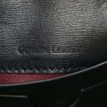 Off-White Calfskin Jitney Logo Flap Wallet On Chain Black 6 of 9