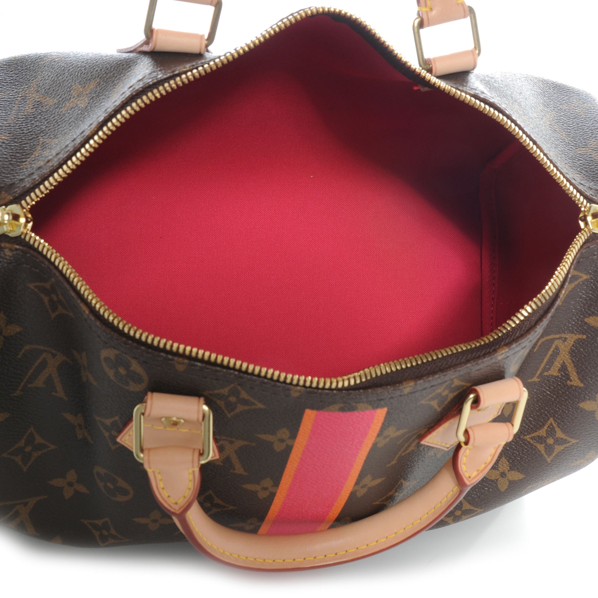 Louis Vuitton Mon Monogram Speedy Bandouliere 30 Fuchsia and Orange 5 of 8