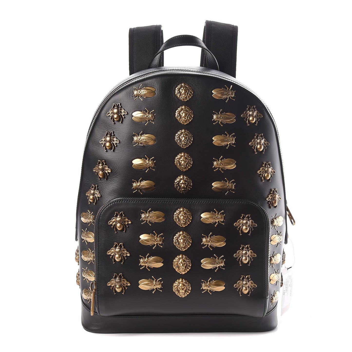 Calfskin Animal Studs Medium Day Backpack Black