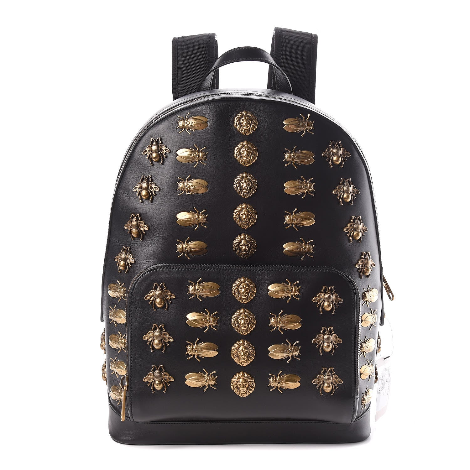Gucci Calfskin Animal Studs Medium Day Backpack Black 1 of 10