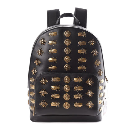 Gucci Calfskin Animal Studs Medium Day Backpack Black 1 of 10