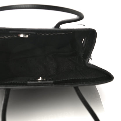 Balenciaga Shiny Calfskin Logo Crocodile Embossed North South Shopper Tote XXS Black White 9 of 12