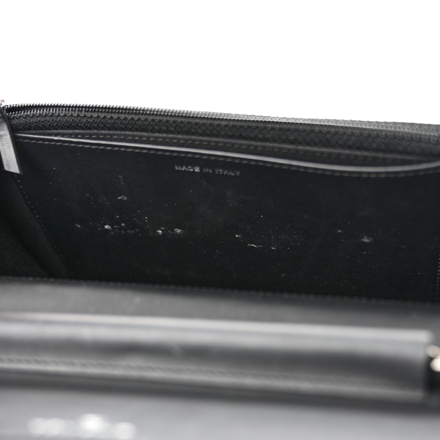 Patent Quilted Wallet On Chain WOC Black