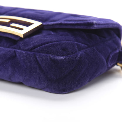 Fendi Velluto FF Embossed Mini Baguette Viola Plus 10 of 13