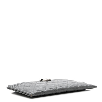 Chanel Caviar Quilted Classic Zip Boy Pouch Dark Grey 3 of 7