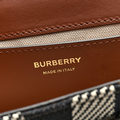 Burberry Calfskin Exaggerated Check Note Crossbody Bag Dark Birch Brown 6 of 9