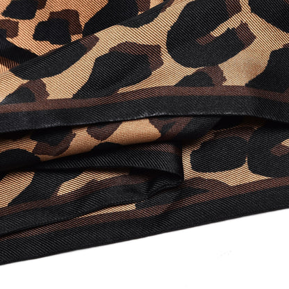 Louis Vuitton Silk Leopard Bandeau Scarf Marron 7 of 8