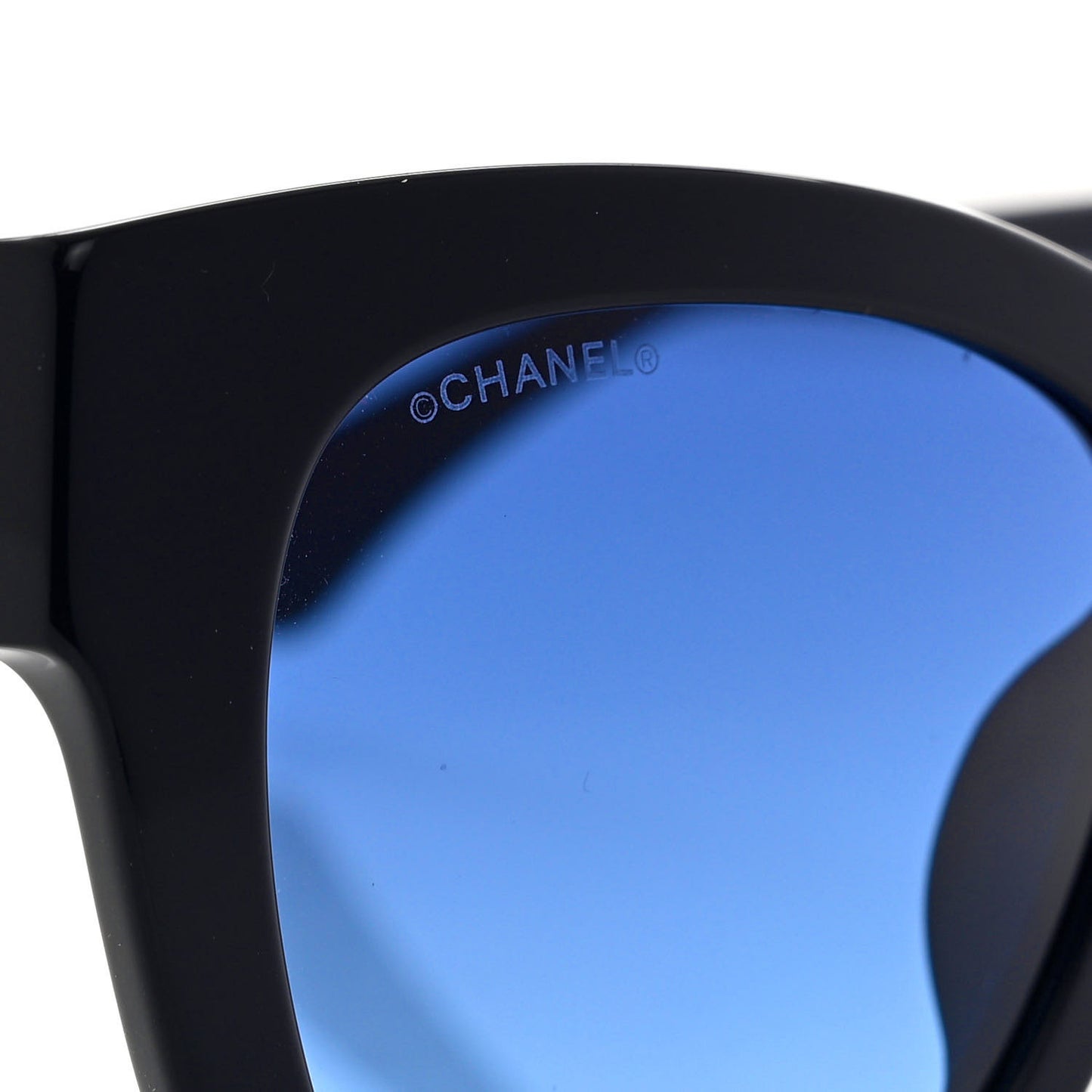 Acetate Square CC Pearl Heart Sunglasses 5478 Navy Blue