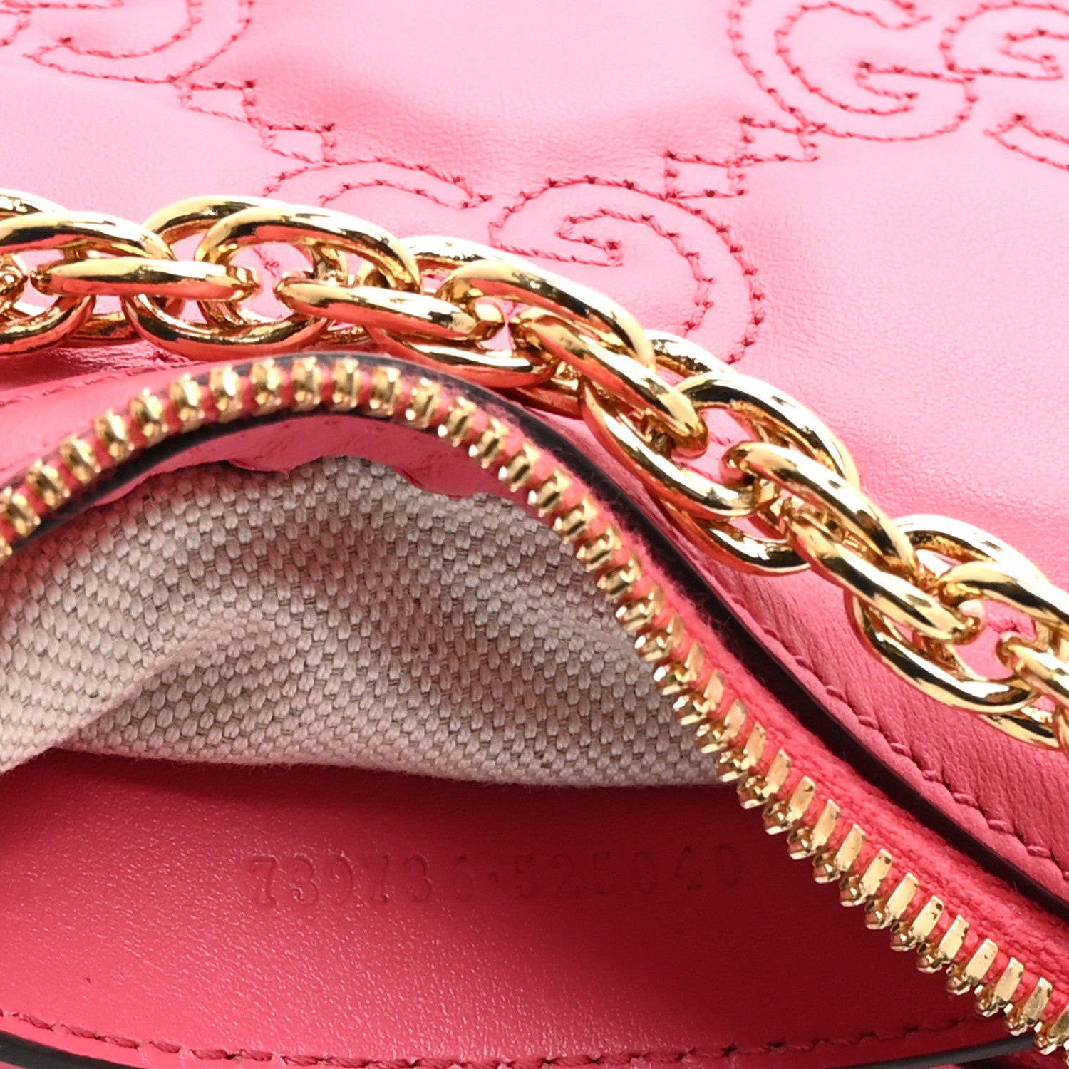 Gucci Calfskin GG Matelasse Mini Hobo Shoulder Bag Pink 7 of 10