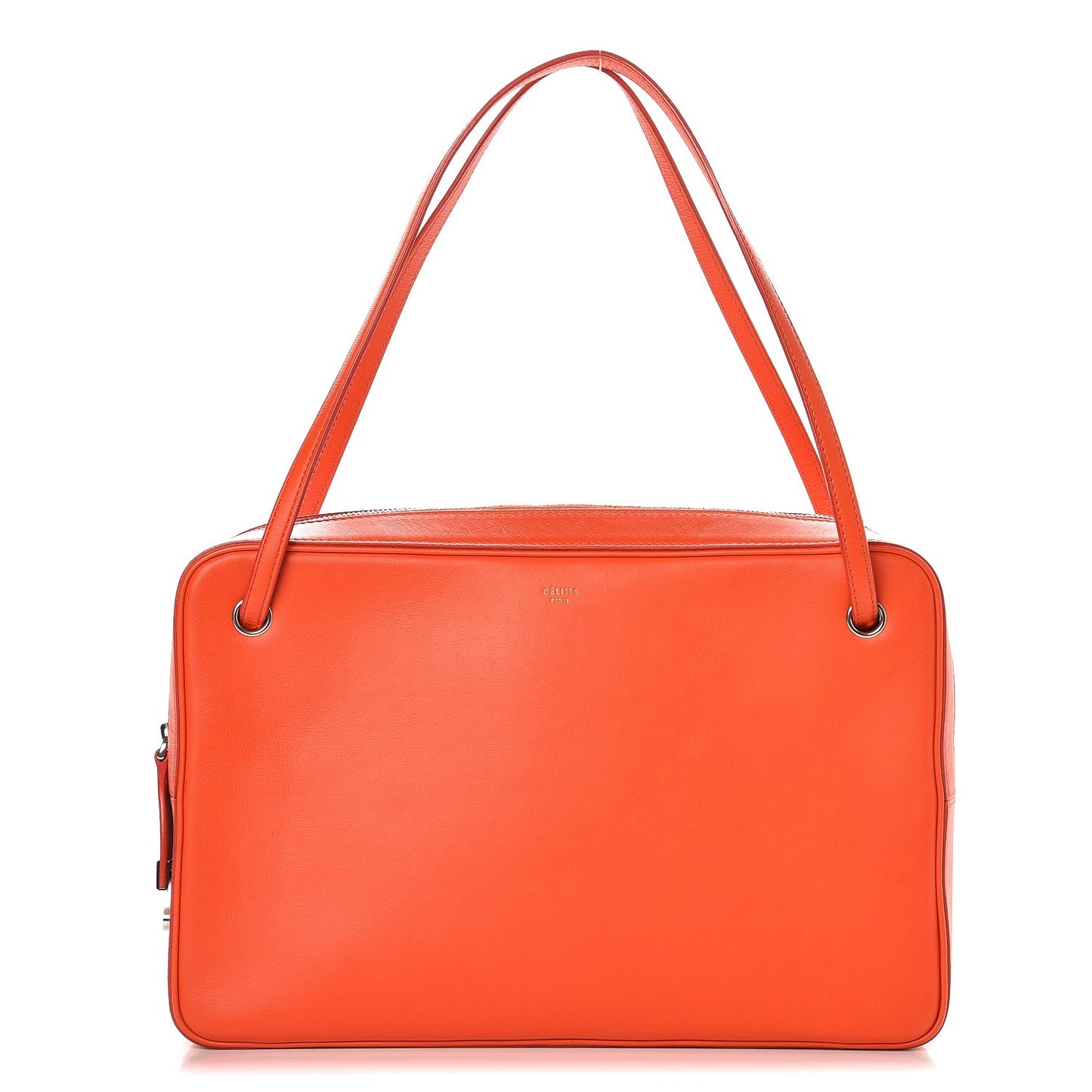 Nappa Side Lock Dragonne Shoulder Bag Bright Orange