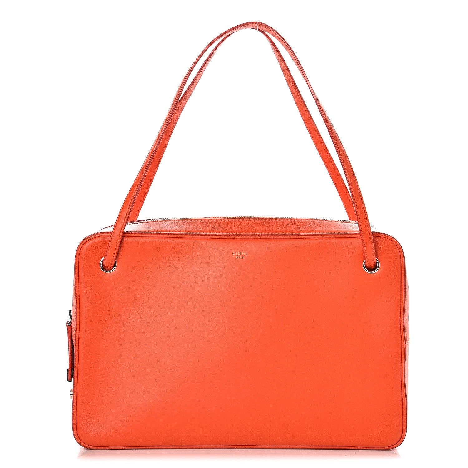 Celine Nappa Side Lock Dragonne Shoulder Bag Bright Orange 1 of 12