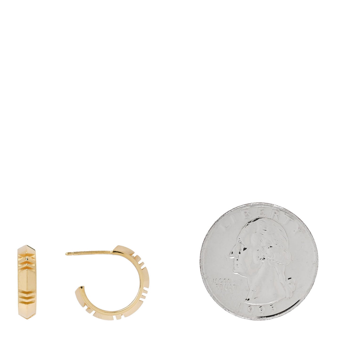 18K Yellow Gold Small Atlas X Hoop Earrings