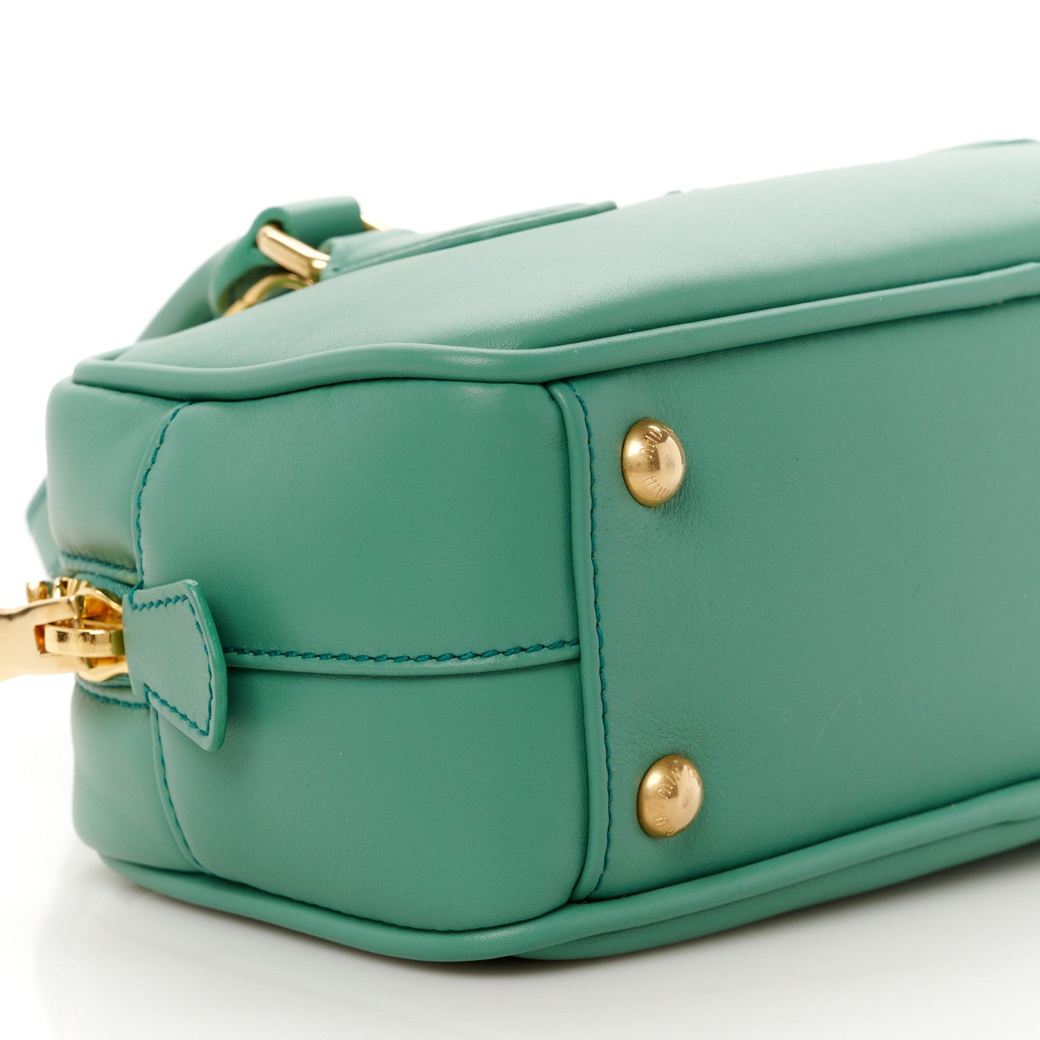 Miu Miu Calfskin Regular Arcadie Top Handle Bag Salvia 8 of 9