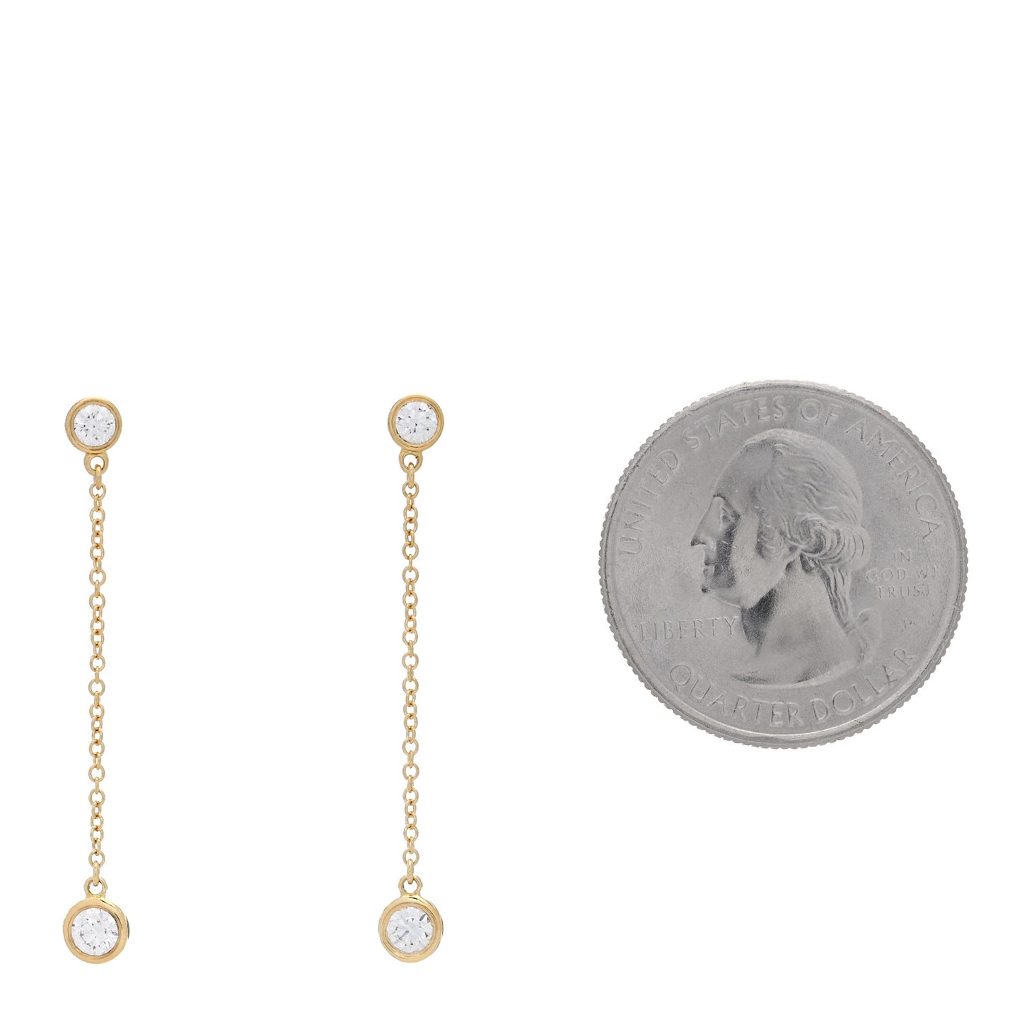18K Yellow Gold Diamond .39ctw Elsa Peretti Diamonds by the Yard Drop Earrings