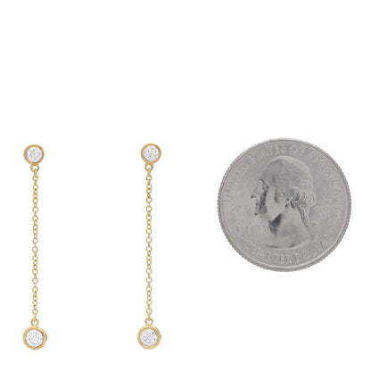 Tiffany 18K Yellow Gold Diamond .39ctw Elsa Peretti Diamonds by the Yard Drop Earrings 2 of 6