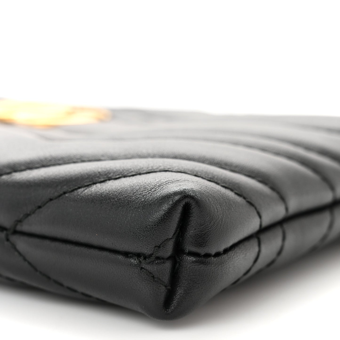 Calfskin Matelasse Mini GG Marmont Chain Bag Black