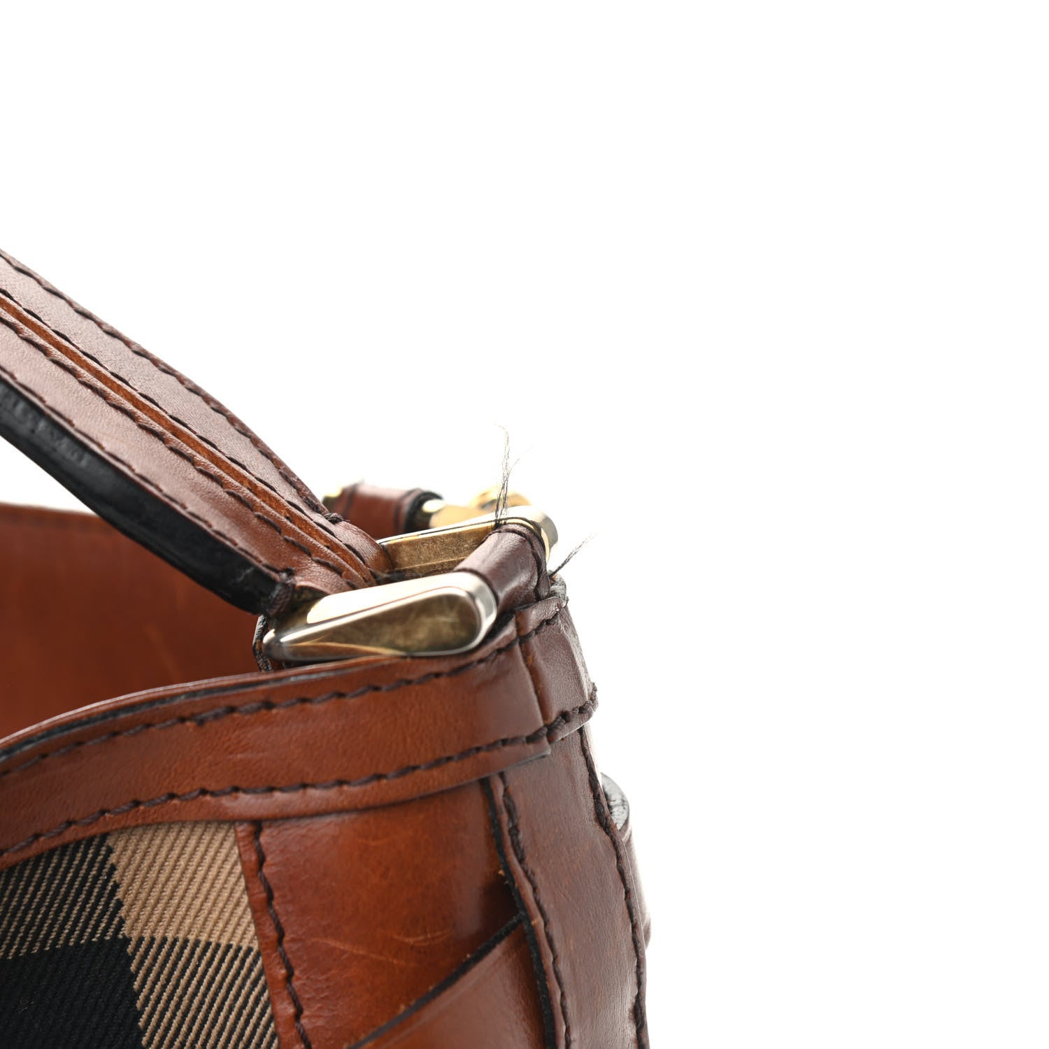 Burberry House Check Bridle Calfskin Small Dutton Hobo Light Tan 15 of 19