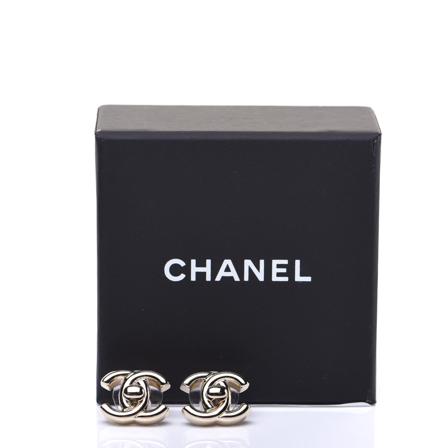 Metal CC Turnlock Earrings Gold