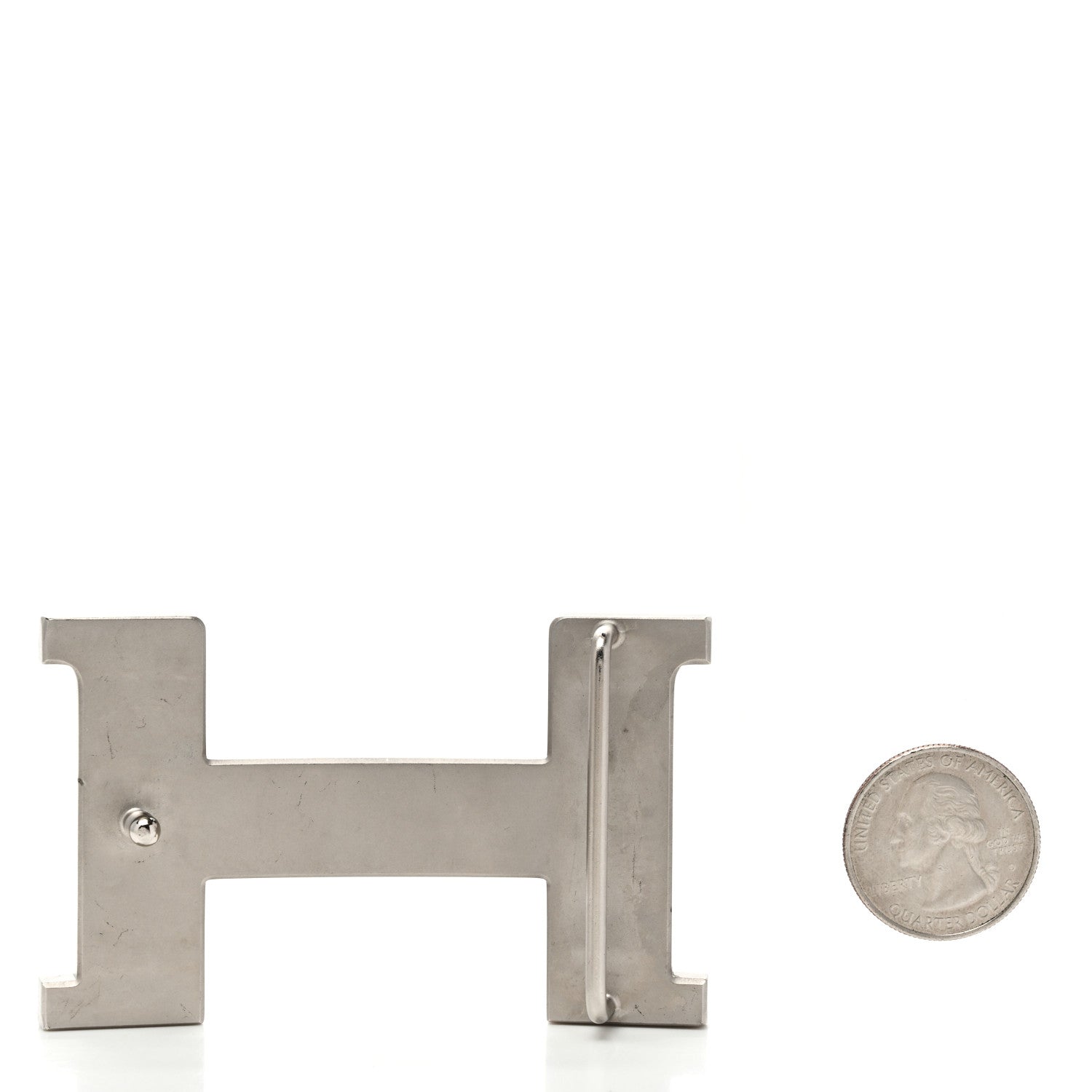 Hermes Brushed Palladium 42mm H Belt Buckle 2 of 3